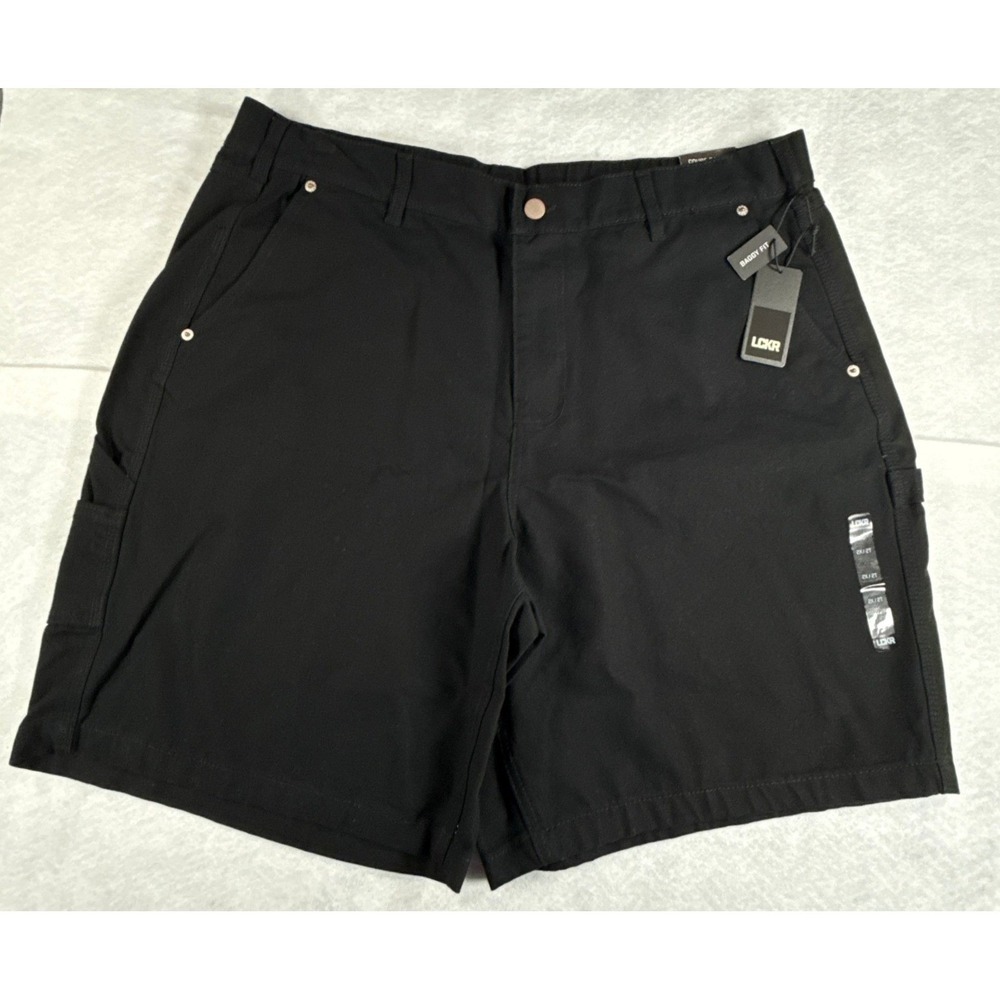 LCKR Lajoie Mens 2XL Black Utility Casual Stretch Cargo Shorts ‎ NWT